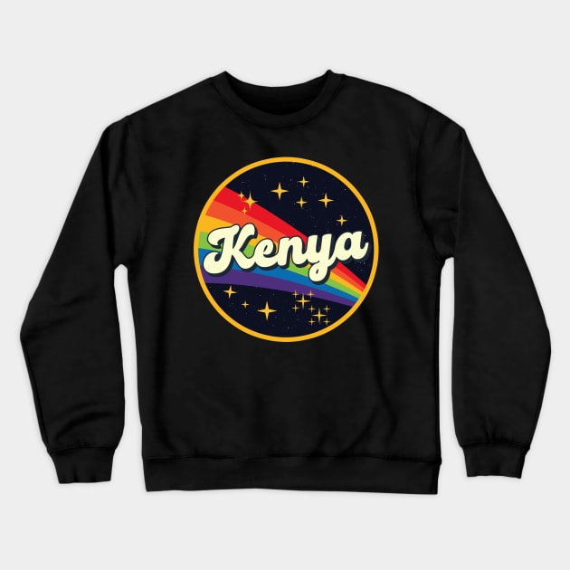 Kenya // Rainbow In Space Vintage Style Crewneck Sweatshirt by LMW Art